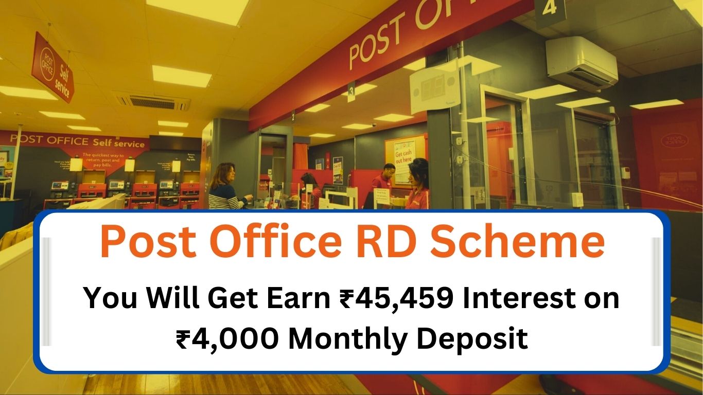Post Office RD 2025: New Interest Rates – ₹4,000 Monthly → ₹45,459 Gain